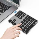 Yeemie Bluetooth Number Keypad Wireless Numeric Keypad - with 34-Keys, Portable Number Pad for All Laptop Desktop, Black