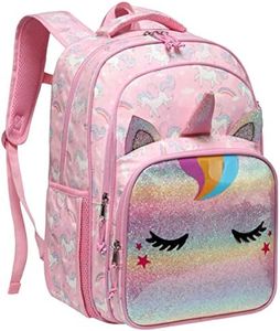 Kids Backpacks,VASCHY Large Water Resistant Backpack for Preschool/Primary/Elementary School Bookbag for Girls with Reflective Tape Pink Unicorn