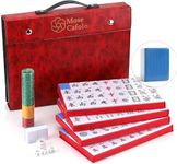 Mose Cafolo Professional Chinese Mahjong Game Set 146 Numbered Large Size Tiles with Carrying Travel Case, Complete Mahjong Tiles Set (Majiang, Mah-Jongg, Ma Jong)