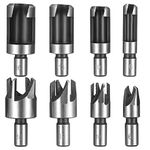 8 Pcs Wood Plug Cutter Set, Standard Wood Dowel Holes Plugs Cutters, Carbon Steel Claw & Tapered Shank Drill Bits Set, Cork Drill Hole Saw Tool HSS Tenon Drill Bits Cutter - 6mm/10mm/13mm/16mm