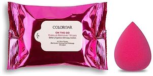 Colorbar Blend-Itude Makeup Sponge, Pink & Colorbar On The Go Makeup Remover Wipes (10 Pieces)