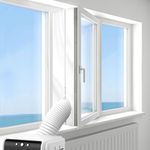 Adtefon Air Conditioner Window Kit, 400CM Window Seal for Portable Air Conditioner and Tumble Dryer, Waterproof Windproof AC Air Con Window Seal Kit with Zip and Adhesive Fastener