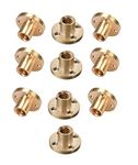 INVENTO 10Pcs M8 nut 1.25mm Pitch 8mm T Nut Brass round Flange Single Nut for 3D Printer CNC Robotics