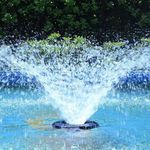 ELELIFE Large Pond Floating Fountain, 8000 GPH, 50’ Power Cord, Classic Crown Spray Pattern, Black, Floating, Decorative, Plastic, Pond Fountains