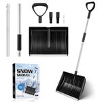 56" Snow Shovel, Emergency Snow Shovel for Car Large Capacity Lightweight and Detachable Snow Shovel for Driveway Portable Shovel for Camping (143cm)