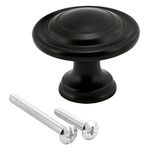 Prime-Line N 75681-3/8 in. Bi-Fold Door Knobs, Matte Black Finish (Single Pack)