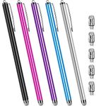 Long Stylus Pens for Touch Screens (5 Pack 185mm) High Sensitivity, Precision and No Scratches, Compatible with iPad, iPhone, Android, Tablets and More. Capacitive Touchscreen Stylist Mesh Fiber Tips