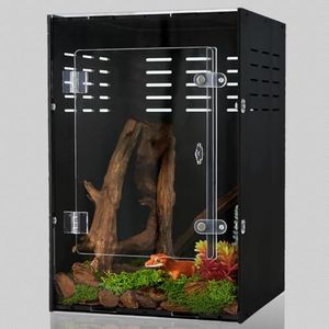 maiyuolg 10 Gallon Reptile Tank - 12x12x18 Crested Gecko Tank Enclosure - Acrylic Habitat with Ventilation for Lizard, Spiders & Snakes