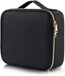 Makeup Bag Travel Make up Organiser Bag Storage Vanity Case Makeup Bags for Women Makeup Box Cosmetic Bags with Compartments, Black, S, Beauty Case