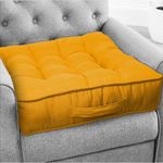 Casabella Booster Cushion-Armchair Booster Cushion Large Booster Seat Dining Chair 50x50+10cm Thick Floor Cushion, Pregnancy & Post-Operative Adults Chair Bolster Cushion Seat, Car Seat Sofa-Mustard