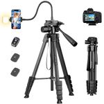 JOILCAN Camera Tripod for DSLR Canon Nikon Sony, 81"/206cm New Gooseneck Tripod, Aluminum Lightweight Camera Tripod Stand for Travel Video Photography Vlog, Compact Tripod for Camera