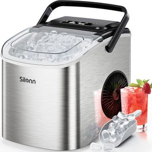 Silonn Countertop Ice Maker – 12kg Daily, Self-Cleaning, 2 Ice Sizes