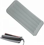 Hair Straightener Heat Mat Silicone Heat Resistant Mat Portable Travel Anti-Scald Mat Pad Curling Iron Pad Cover for Flat Iron Curler Wand Hot Waver Salon Tools(Gray)