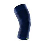 Bauerfeind Sports Compression Knee Support Sleeve | Improved Muscle Control and Blood Flow | Grip Technology for Secure Hold | Lightweight Breathable Washable | Made in Germany- Navy, Medium