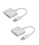 Iphone OTG Adapter Charger Cable Converter(2Pack)Lightning Male to USB Female Dongle Card Reader Mouse Camera Memory Keyboard Flash Drive Stick Cord for Apple 14 13 12 11 Pro Max 7 Ipad MIDI Splitter