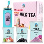 Best Bubble Tea Home Kit DIY | Real Tea | Ready In 10 Minutes | 30 Seconds Boba| Tegritea (6 Servings w/Deluxe Cup, Taro)