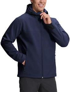 Pioneer Camp Men's Lightweight Softshell Waterproof Jacket Hooded Fleece Lined Windbreaker Rain Shell Jackets Hiking Outdoor