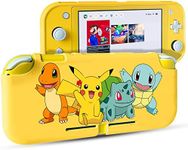 Xcitifun Designed for Nintendo Switch Lite Case Switch Lite TPU Cases for Girls Boys Kids Cute Kawaii Protective Shell Compatible with Nintendo Switch Lite Controller Carrying Cover - Poke Yellow