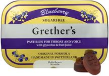 GRETHER'S Sugarfree Blueberry Pastilles Remedy for Dry Mouth Relief - Soothing Throat & Healthy Voice - Gift for Singers - 1-Pack - 3.75 oz.