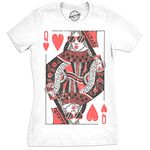 Womens Queen of Hearts T Shirt Funny Vintage Graphic Cool Cute Tee for Ladies Funny Womens T Shirts Love T Shirt for Women Women's Novelty T Shirts White M