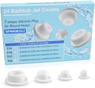 24 PCS Bathtub Jet Covers Silicone Hole Plug White Tube Plugs 4 Sizes Waterproof Bathtub Plug Fit for 12mm 14mm 16mm 22-23mm Bathtub Hole