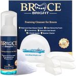 Teeth Whitening for Braces Cleaner kit Under Metal, Ceramic, Clear Brackets & Wires. Use w/Toothbrush, Rinse or in Trays. No Sensitivity. Fights Plaque, Minty Foam, Kid Friendly, Tooth Stain Remover