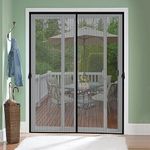 Magnetic Screen Door for 60 x 80 Inch French Door, Screen Itself Size: 62" x 81", Glass Sliding Door Heavy Duty Screen Door Mesh Curtain Keeps Bugs Out for Patio, Sliding Or Large Door