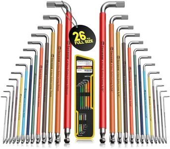 Facoow Allen Wrenches Sets, 26pcs Full Size(Metric&SAE) Hex Key Set with Carry Bag, Heavy Duty Extra Long Arm Allen Wrenche Sets, Ball End Allen Keys, Color Corded Premium Allen Wrench Set