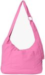 Thread Wallets Slouchy Bag for Women & Men - Crescent Sling Bag with Adjustable Strap and Zip Pocket, Unstructured & Foldable (Bubblegum, Large)