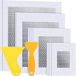 18 Pieces Drywall Repair Patch 2/4/ 6/8 Inch Self-Adhesive Aluminum Patch Hole Fixer Metal Sheetrock Ceiling Wall Mesh Repair Wall Hole Repair Patch for Drywall Plasterboard, 4 Sizes