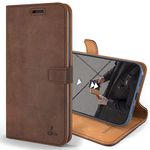 Snakehive Vintage Wallet for Apple iPhone 12 Pro Max || Real Leather Wallet Phone Case || Genuine Leather with Viewing Stand & 3 Card Holder || Flip Folio Cover with Card Slot (Brown)