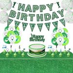 Golf Theme Birthday Party Decoration, Includes Happy Birthday Banner, Tablecloth, Balloons, Cupcake Toppers, Golf Birthday Party Supplies for Men, Golfer, Sports Fanatic, Par-Tee Decor (A)