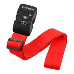 travel inspira TSA Approved Luggage Strap - Adjustable Length with Combination Lock, Red