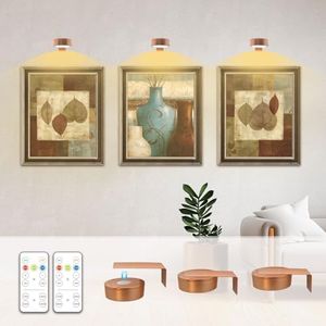 Picture Light 3PACK, Wall Lights Battery Operated Painting Lights, 3 Lighting Art Display Light,Dimmable Gallery Light 300LM Super Bright,Wireless Wall Picture Light for Dartboard Portrait Frame