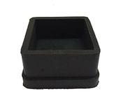 Susan Rubbers 2 Inch (50 mm) Square Rubber Bush or Cap or Feet for Furniture Leg - Black - #2SB004 Pack of 4