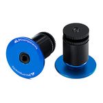 JRC Components Aluminum Handlebar Bike Bar End Plugs for Bicycles | Pack of 2 Handlebar Plugs - Bike Bar End Grips | Mountain Bike Bar End Caps for Road Bikes - Premium Bike Handlebar Caps [Blue]