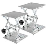 ZEONHAK 2 PCS 8 x 8 Inches Laboratory Lift Stand, Lab Jack Scissor Stand Platform, Lab Lift Stand Table Lifting Jack Platform, Expandable Table Height Range from 85mm to 270mm, Weight Limit 15kg