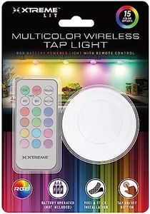 Xtreme Lit Multicolor Wireless Tap Light with Remote Control, 15 Colors, Tap On and Off