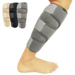 Vive Calf Brace - Adjustable Shin Splint Support - Lower Leg Compression Wrap Increases Circulation, Reduces Muscle Swelling - Calf Sleeve for Men and Women (Gray)