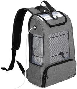 CURMIO Portable Oxygen Concentrators Backpack, Universal POC Travel Carrying Bag with Mesh Panels for Breathability, Compatible for Inogen, Oxygo, Caire Units, Gray, BAG ONLY