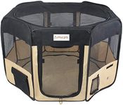 ZuHucpts 48" Portable Foldable Pet Playpen Exercise Pen for Dogs Puppies/Cats | Indoor/Outdoor Use | Includes Pet Grooming Glove