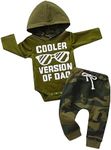 Newborn Baby Boys Clothes Infant Hoodie Letter Print Long Sleeve Pullover Romper Pants 2pcs Outfit Set 3-6 Months Army Green