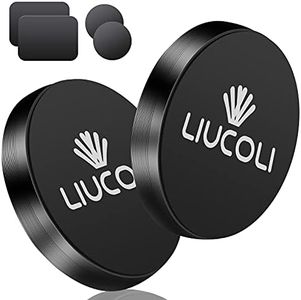 LIUCOLI Aimant téléphone Voiture, Support magnétique Lot de 2 - Porte téléphone Compatible avec iPhone Samsung Galaxy/Note Huawei etc.