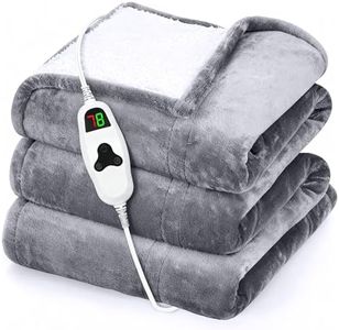 GENIANI Heated Blanket Electric Throw 50"x60" – Safe Electric Heating Blanket with Auto Shut-Off & Overheat Protection, 10 Heat Settings, Washable Heated Throw for Couch, Bed, Office & Dorm