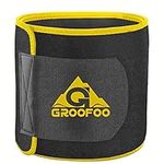 GROOFOO Waist Trimmer Belt, Neoprene Waist Sweat Trainer for Women Men Weight Loss, S/Yellow