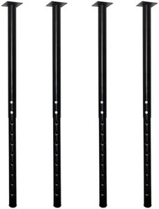 QLLY Adjustable Round Desk Leg, 24-40 inch, 60-100cm, Home Office DIY Metal Table Leg, Furniture Leg Set (4, Black)