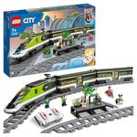LEGO City Express Passenger Train Set, Remote Controlled Toy, Gifts for 7 Plus Year Old Kids, Boys & Girls with Working Headlights, 2 Coaches and 24 Track Pieces, Plus 6 Minifigures 60337