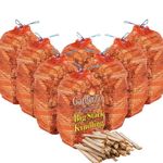 8x Large Nets Kiln Dried Kindling Wood - 20KG Bumper Pack of Bags Natural Firelighters For Woodburning Stove, Log Burner, Open Fire Pit, Camping BBQ Pizza Oven. Fire Starters Ready To Burn - 20KG