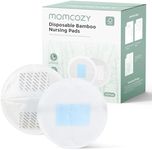 Momcozy Bamboo Disposable Nursing Pads, Advanced Blue Core for Ultra-Absorbent, Leakproof & 3D Design, Biodegradable for Sensitive Skin, Individually Wrapped, 120 Count