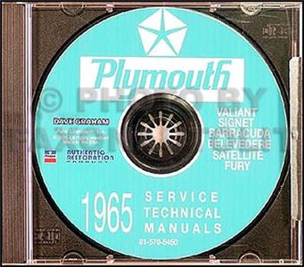 1965 Plymouth CD Repair Shop Manual Barracuda Belvedere Satellite Fury Valiant